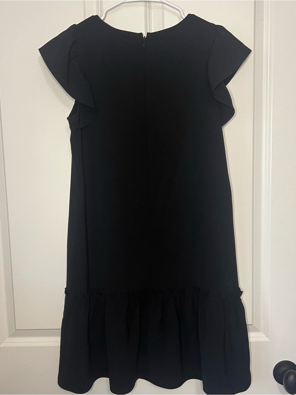 LOFT Black Flutter-Sleeve Ruffle Hem Dress - Picture 6 of 6